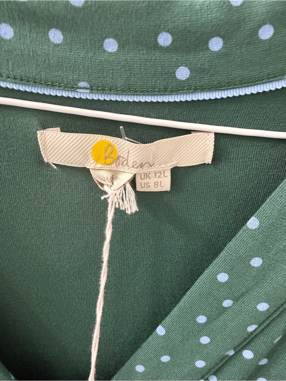 Boden long Sleeve Green V-Neck Midi Dress - Picture 3 of 6